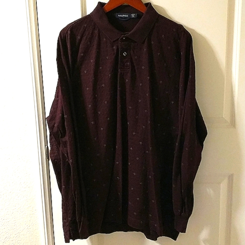 Nautica men's long sleeve polo shirt